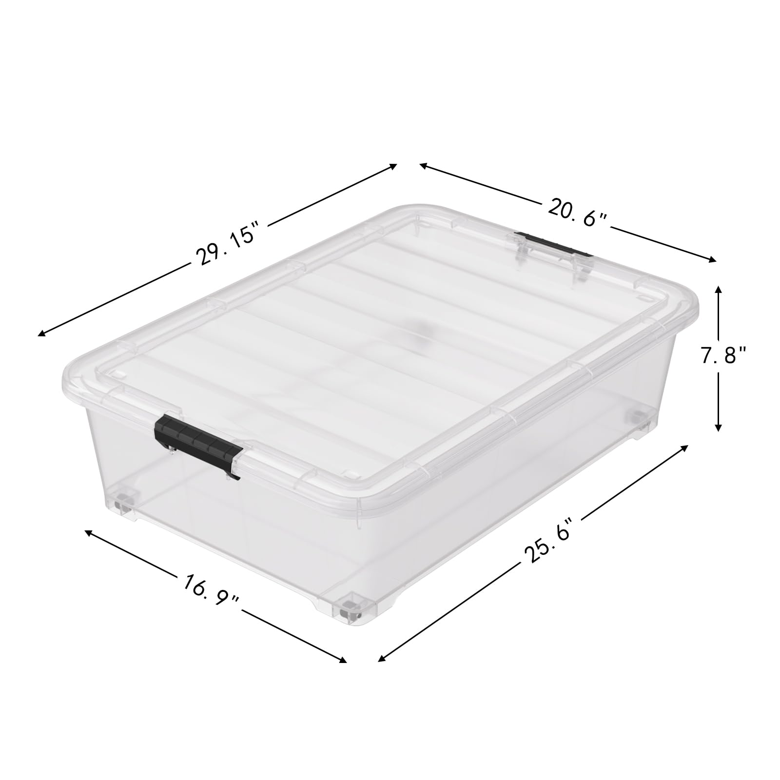 50 Qt Under Bed Storage Bins with Wheels (3 Count)