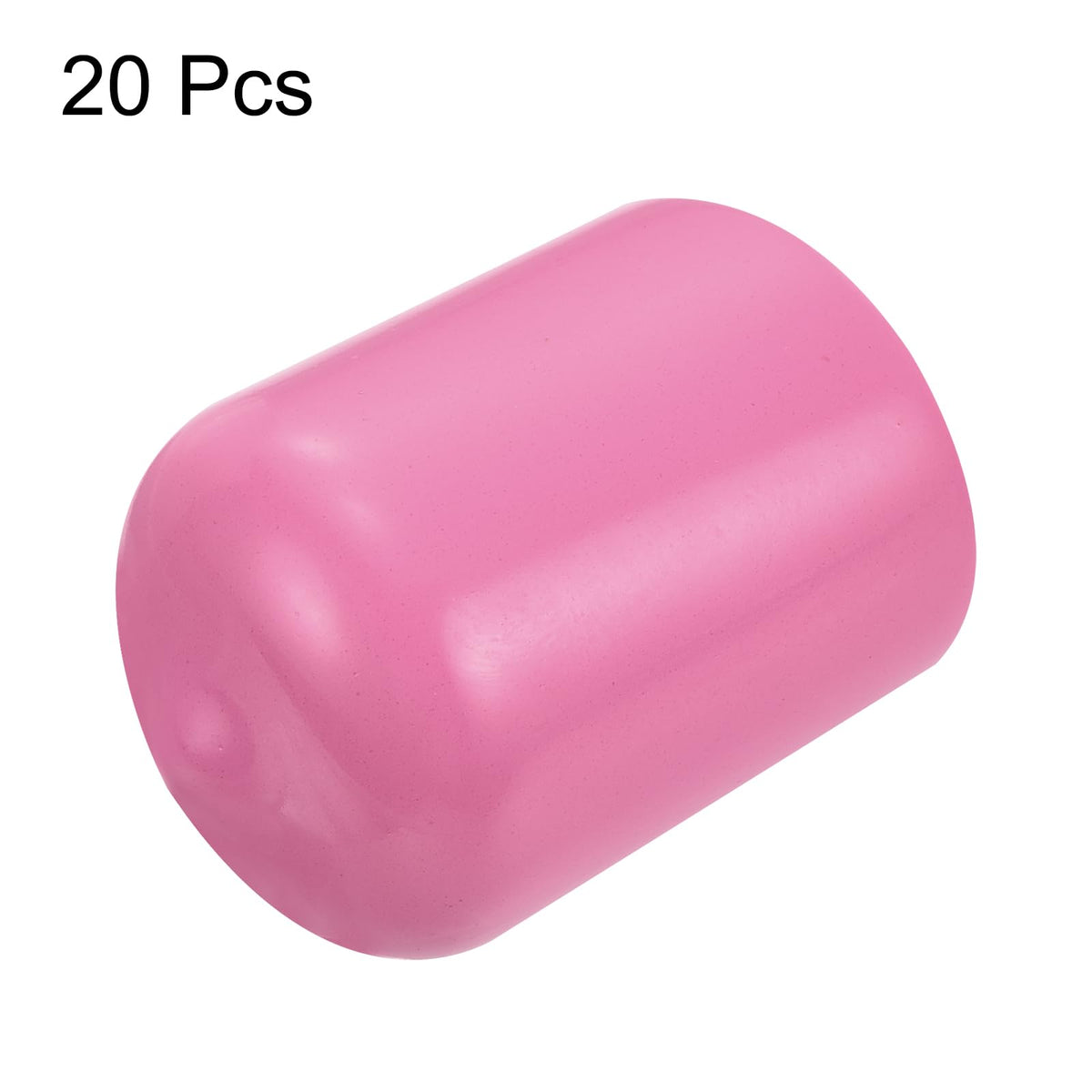 20pcs Rubber End Caps 17mm ID Vinyl PVC Round Tube Bolt Cap Cover Screw Thread Protectors Pink
