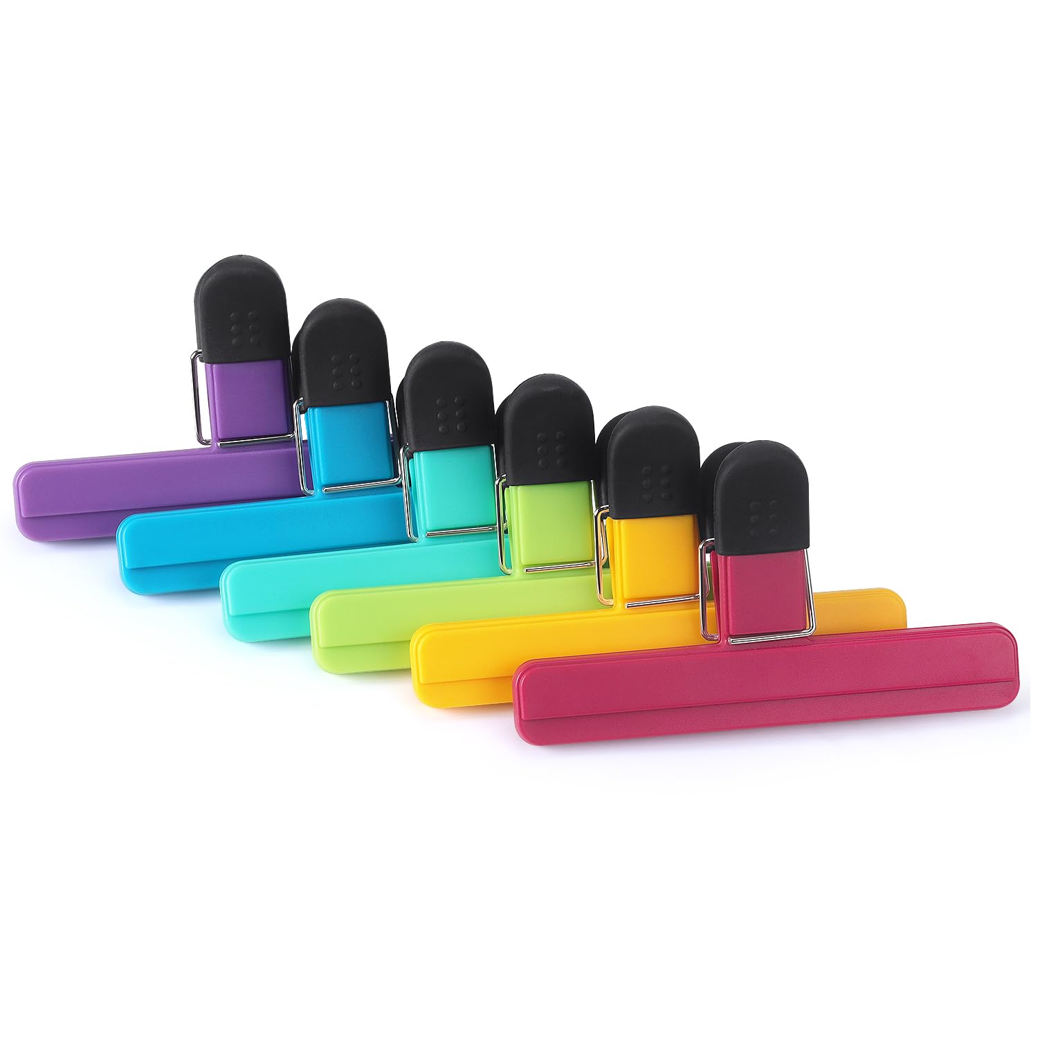6 Pack Large Chip Bag Clips Assorted Color Food Clips (6 Count)