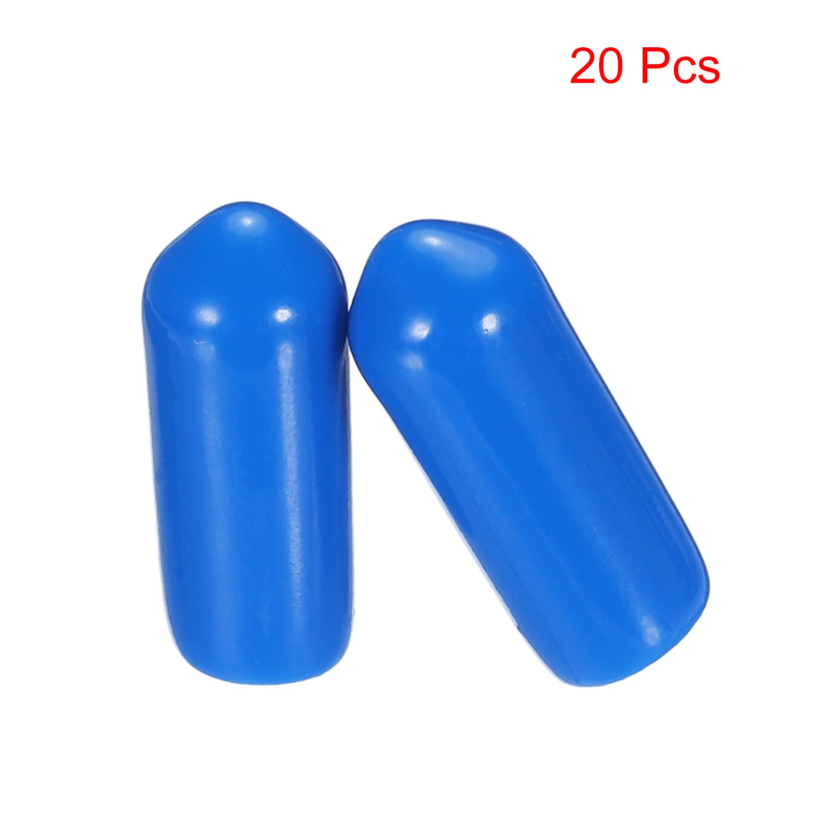 20pcs Rubber End Caps 5.5mm ID Vinyl PVC Round Tube Bolt Cap Cover Screw Thread Protectors Blue