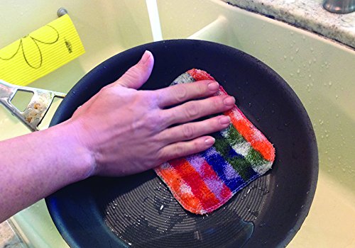 Bundle, 2-Pack Scrub, and 4-Pack Swedish Dishcloth, Reusable Cleaning Products for Kitchen and Household, Planet-Friendly, Dishwasher Safe Soft Scrub, Monochromatic Colors (2 Count)