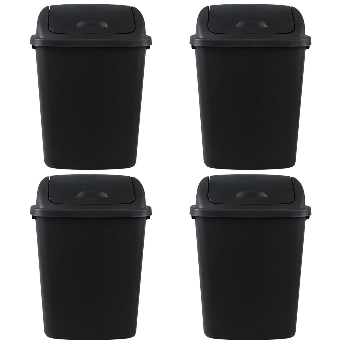 4 Pack 40 Liter Plastic Swing Lid Kitchen Garbage Cans (4 Count)