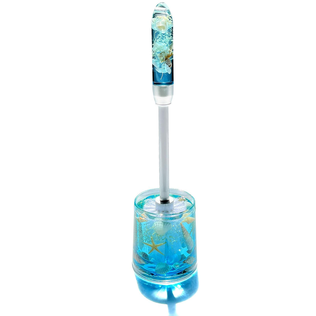 Toilet Brush and Holder Acrylic with Nature Seashell