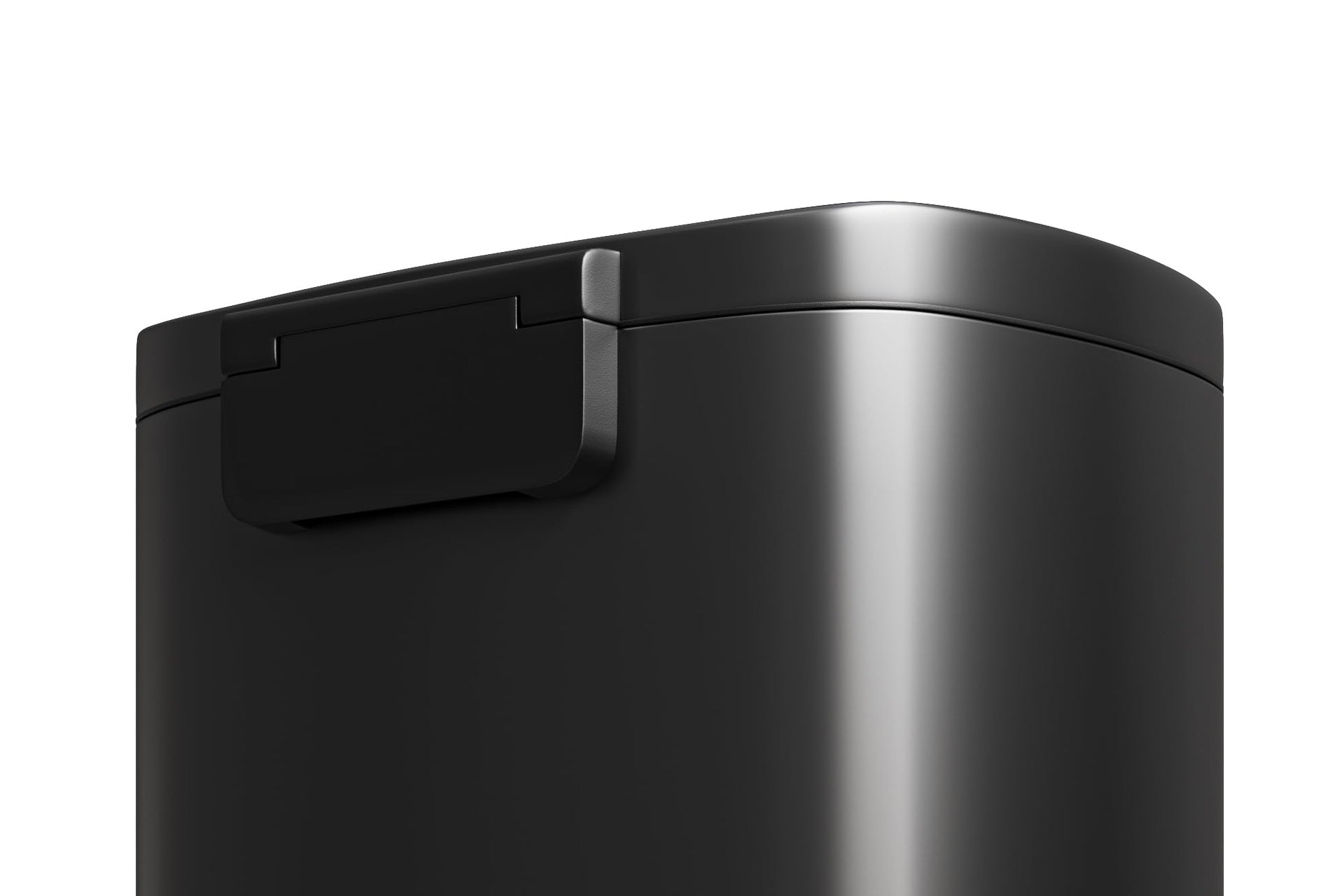13 gal (50 L) and 2.6 gal (10 L) Metal Trash Can Combo Set, Rustproof Garbage Can with Lid, Step-on Trash Bin with Inner Bucket, Rear Handle, Black