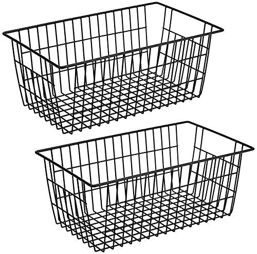 Freezer Baskets Wire Storage Baskets Closet Baskets Bin Farmhouse Organizer Storage Bins Large Organizer Bins for Home (2 Count)