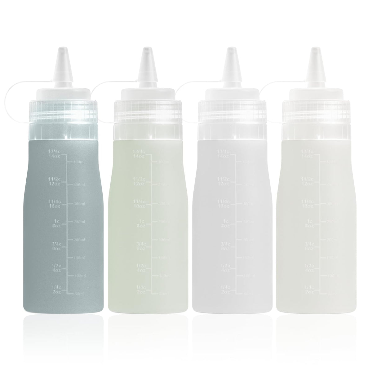 16 oz Silicone Squeeze Bottles for Sauces & Oil (4 Count)
