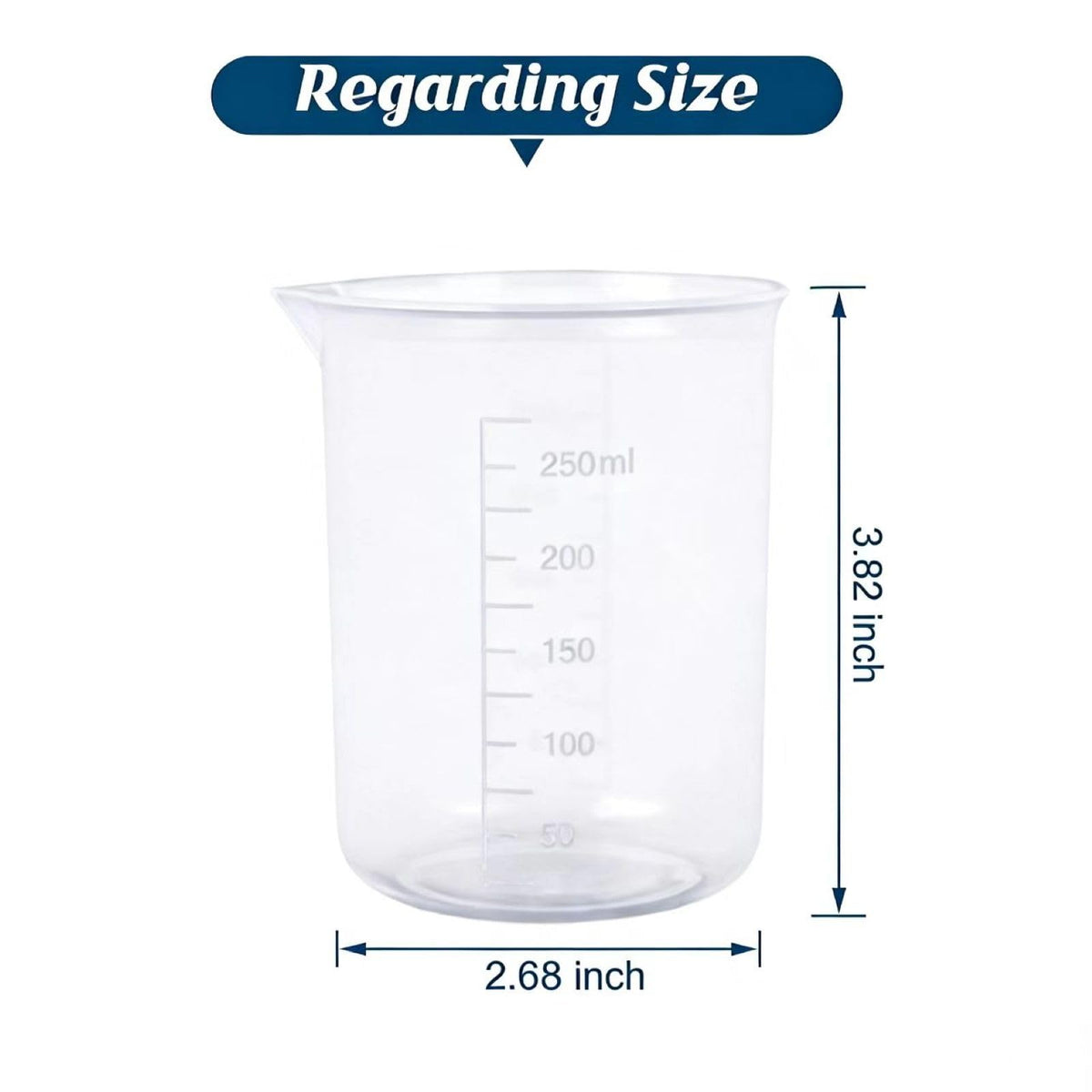 6 Pack Plastic Graduated Lab Beakers (6 Count)