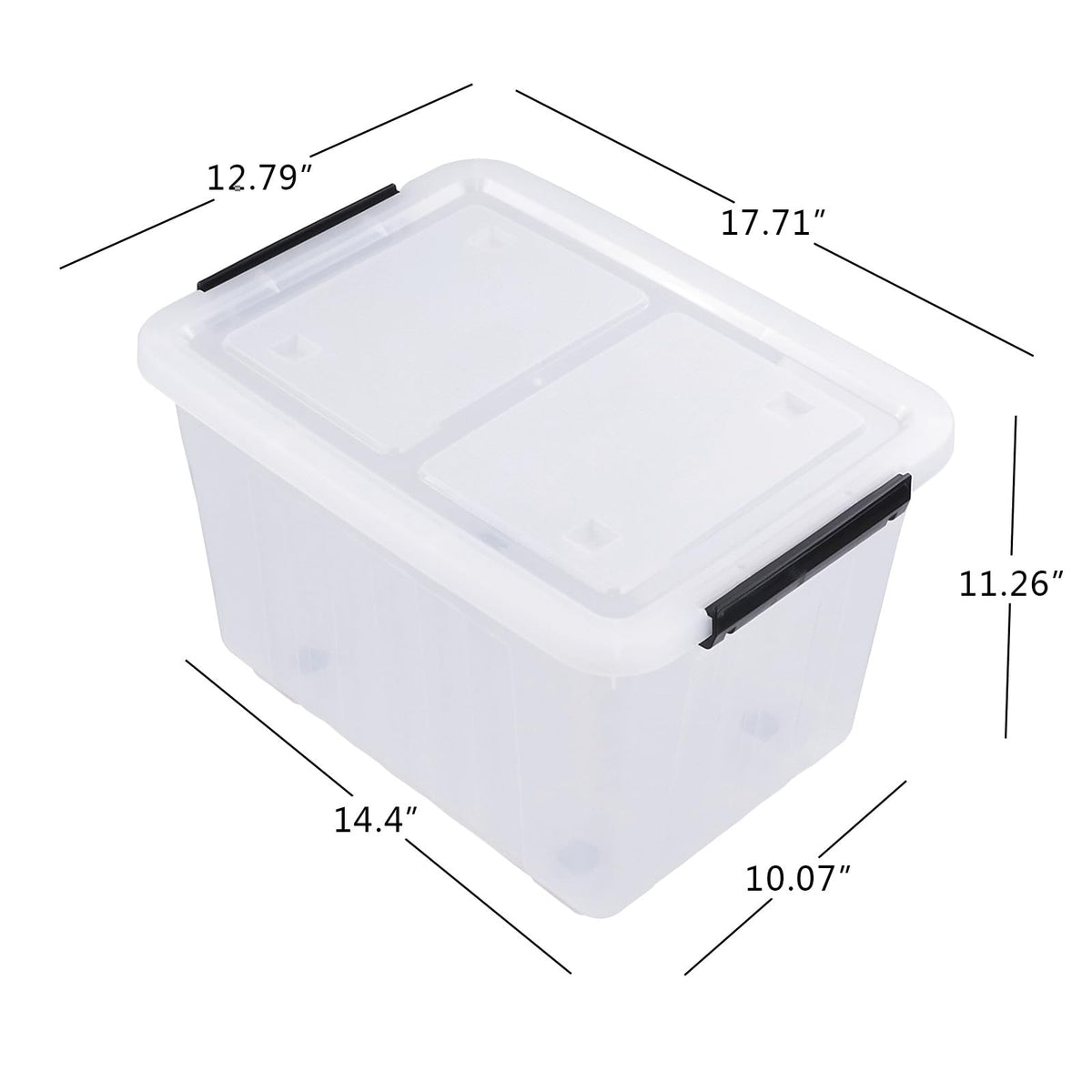 30 L Stackable Clear Storage Bins With Lids and Wheels (4 Count)