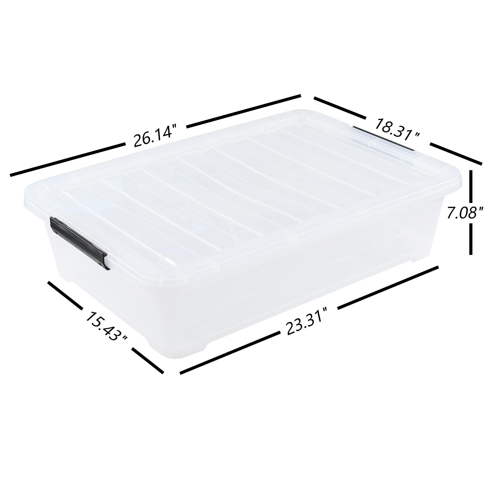 Rosebloom 40 Quart Clear Plastic Underbed Storage Bins with Lid (3 Count)