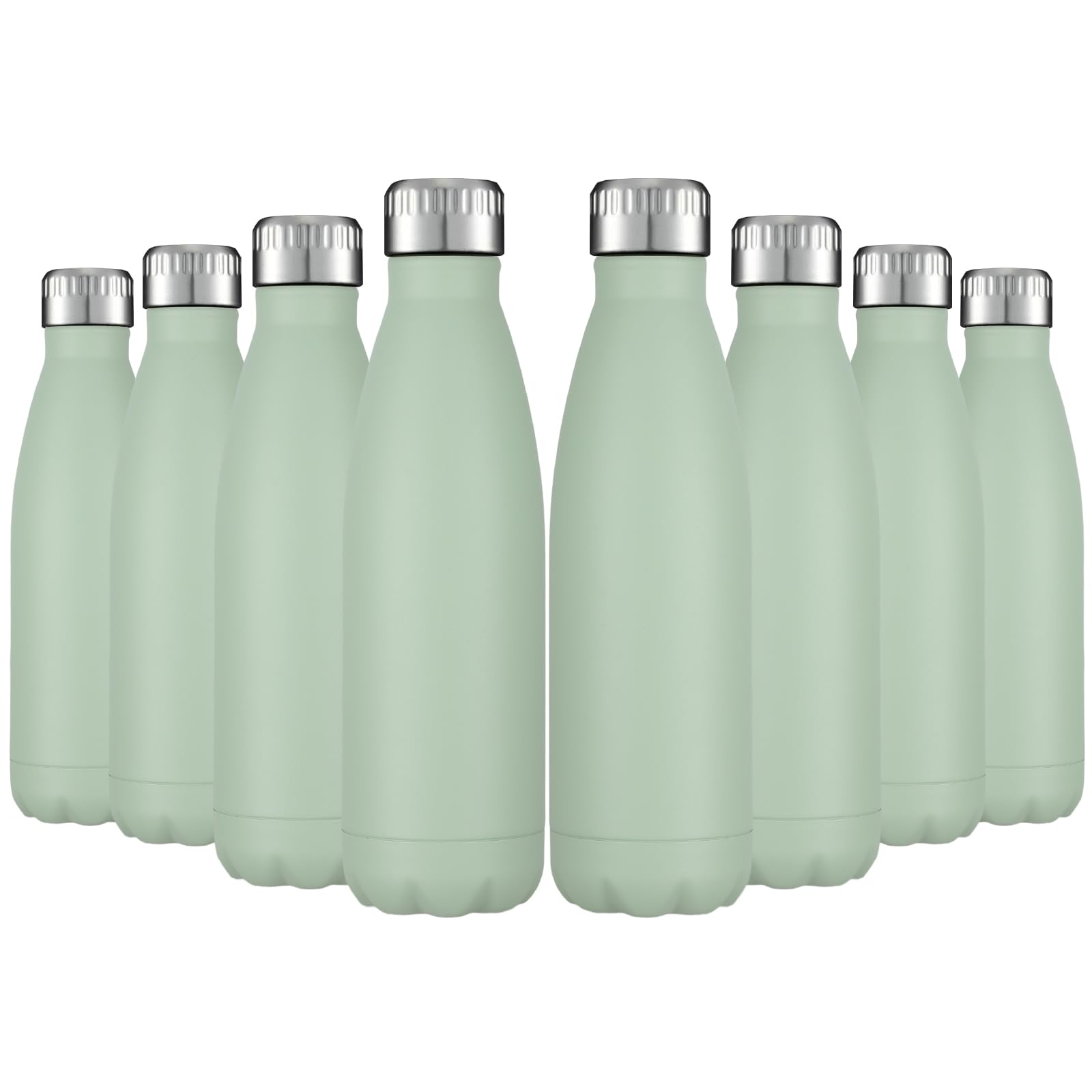 17oz Stainless Steel Water Bottles Bulk (8 Count)