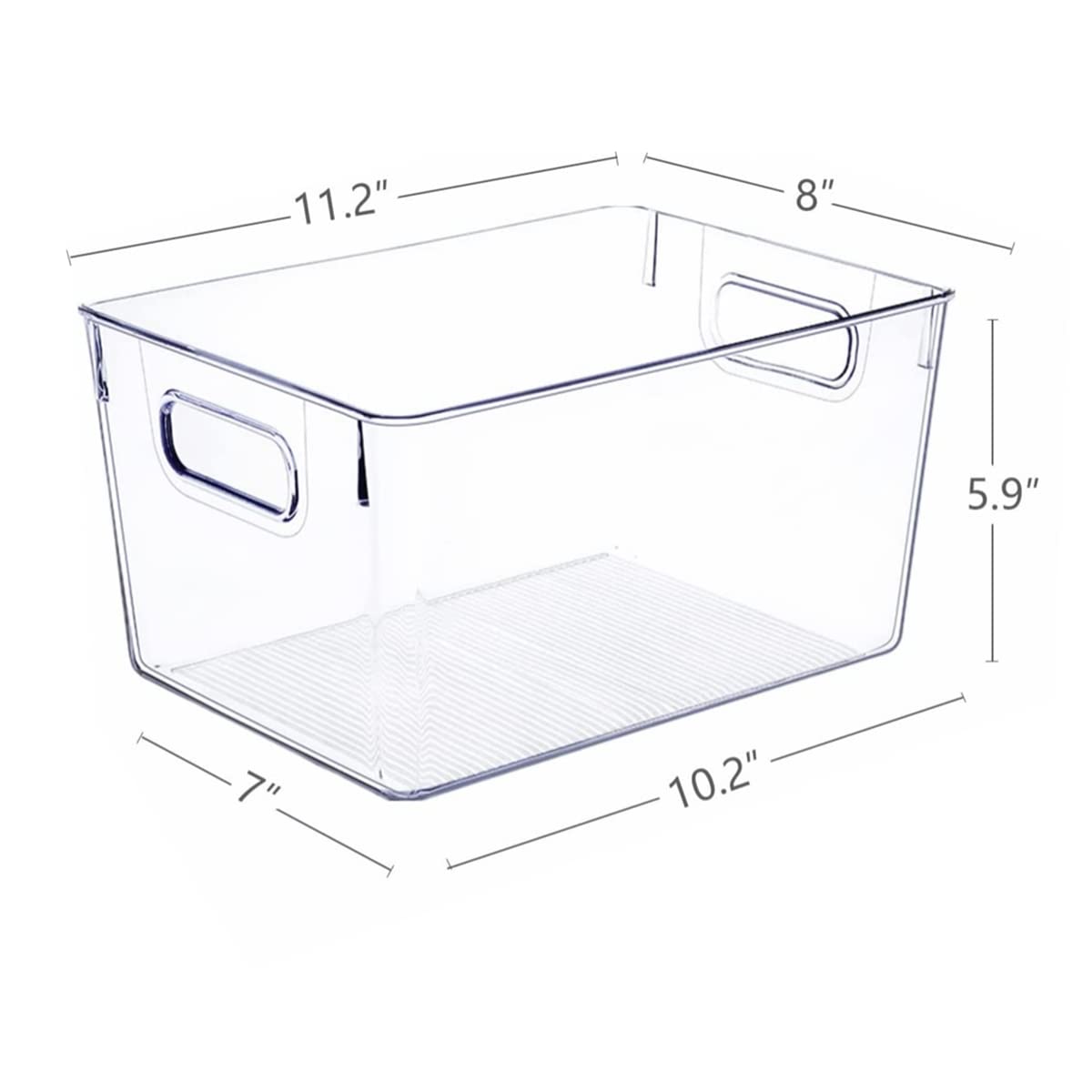 Set of 8 Large Clear Plastic Storage Bins