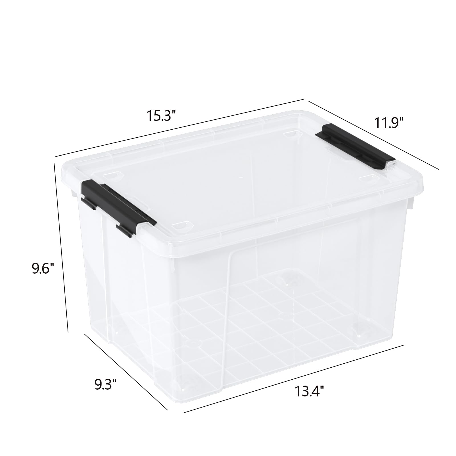 23 L Clear Plastic Storage Box with Lid and Wheels (4 Count)