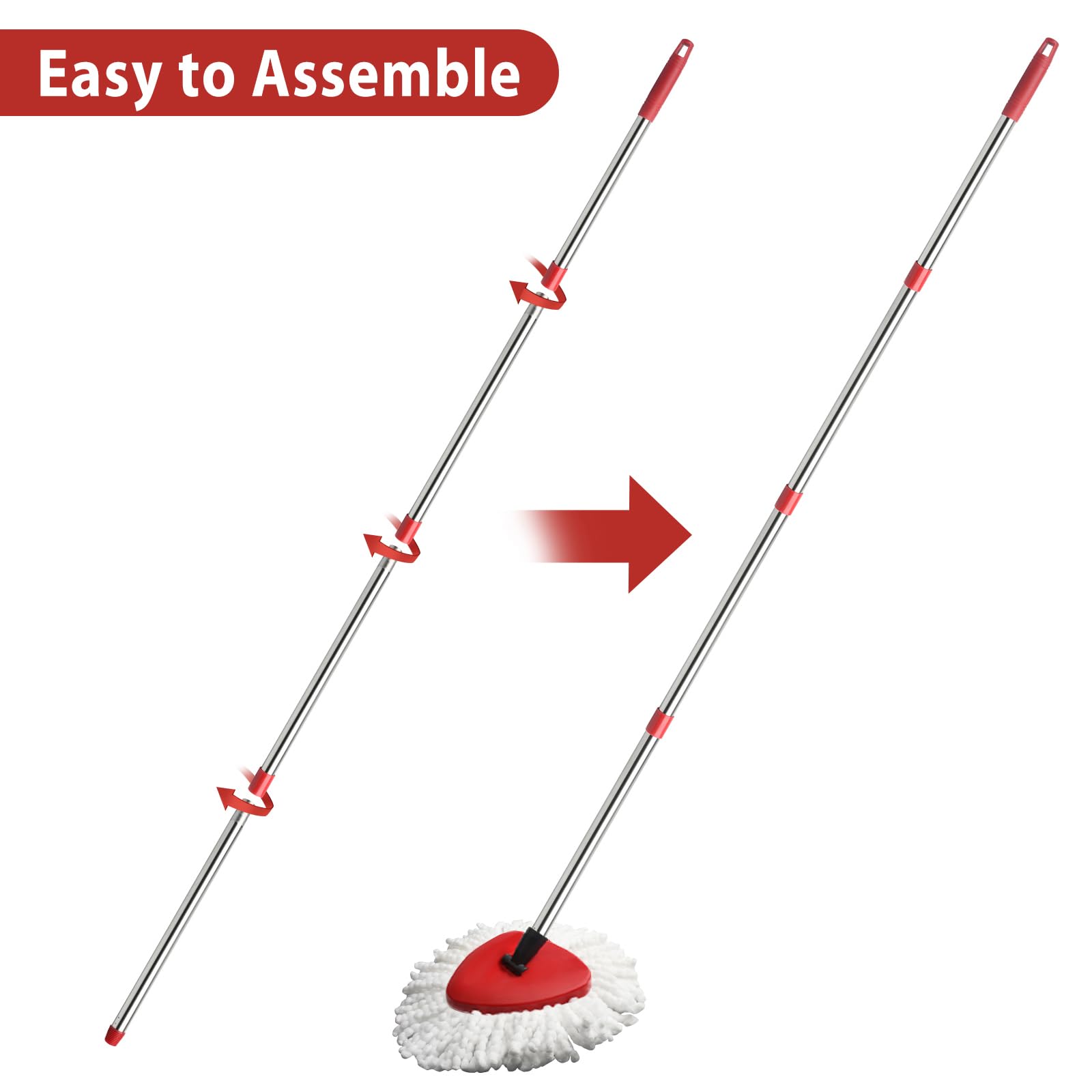 Spin Mop Replacement Set Compatible with OCedar EasyWring 1 (4 Count)