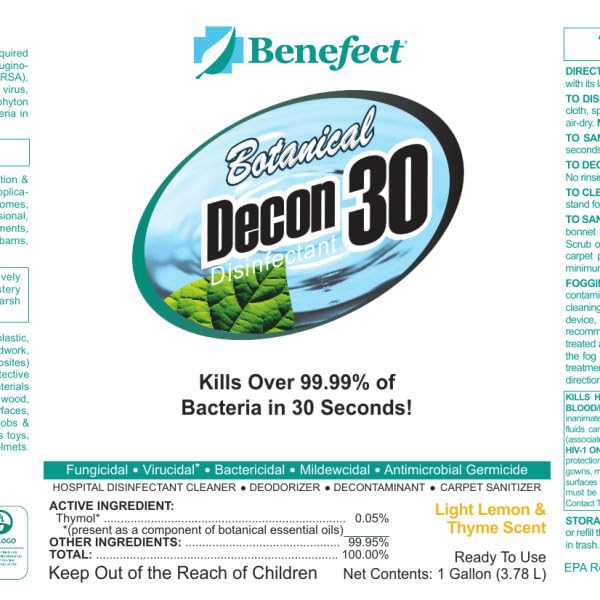 Botanical Decon 30 Disinfectant Cleaner (128 Fl Oz)