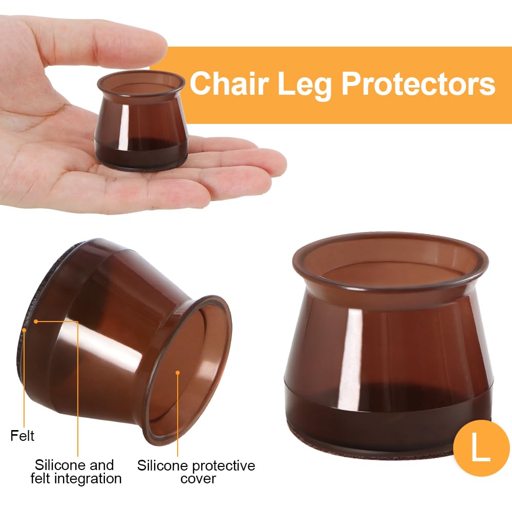 32 Pcs Silicone Chair Leg Floor Protectors for Hardwood Floors (32 Count)