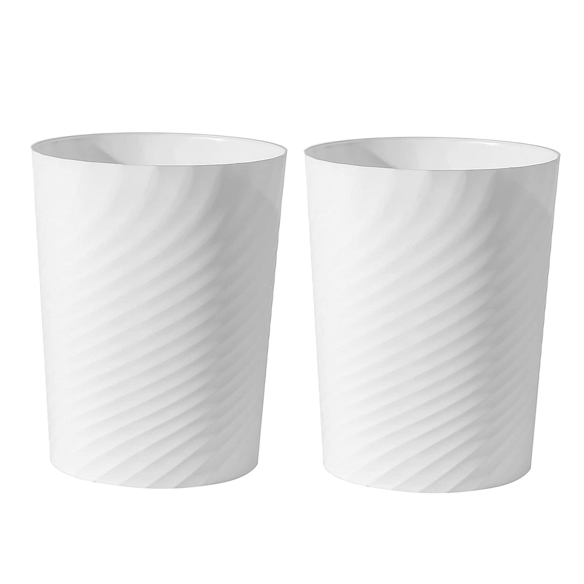 Plastic Small Bathroom Trash Can Wastebasket Garbage Can (2 Count)