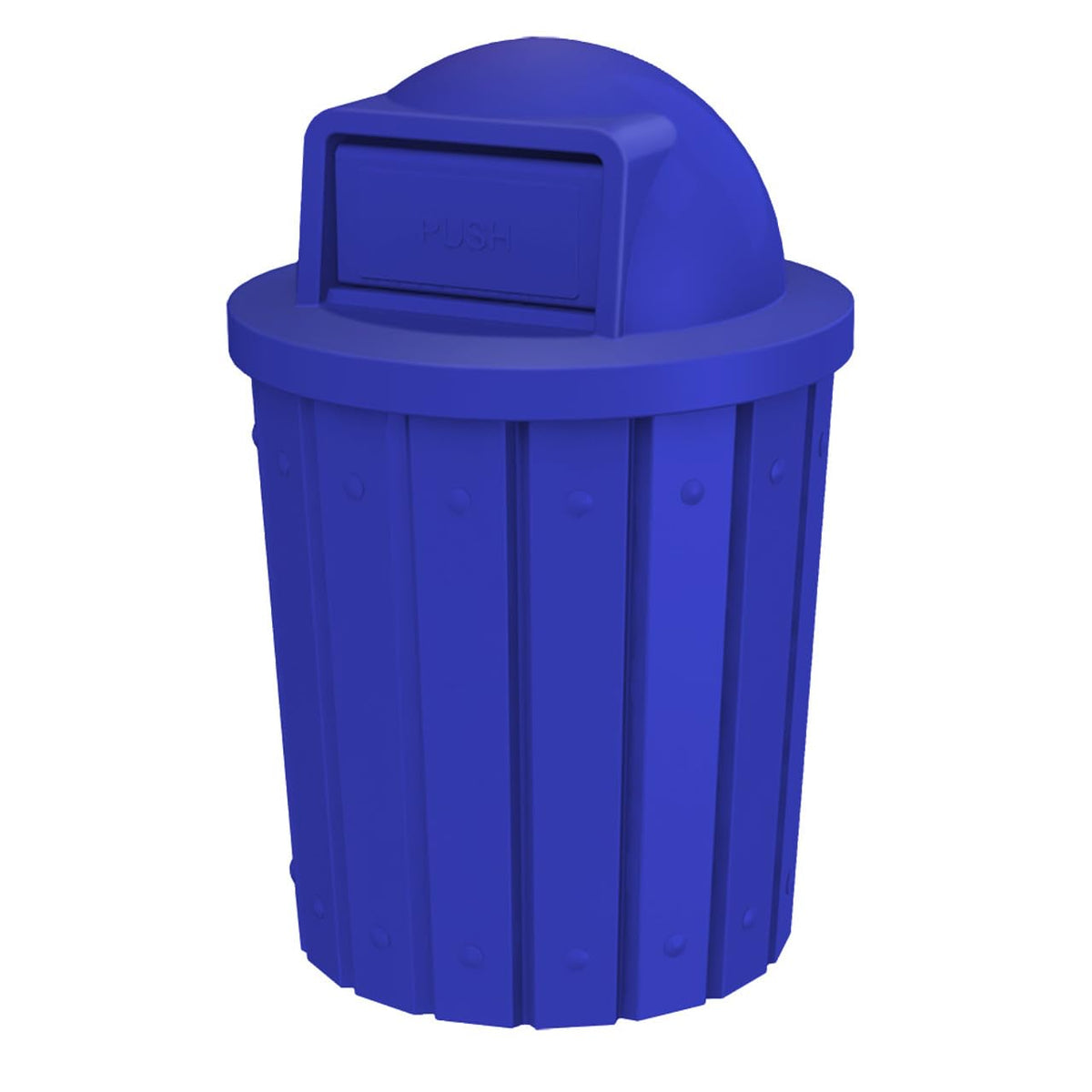 Campus Collection 42 Gallon Plastic Commercial Garbage Can with Push Lid
