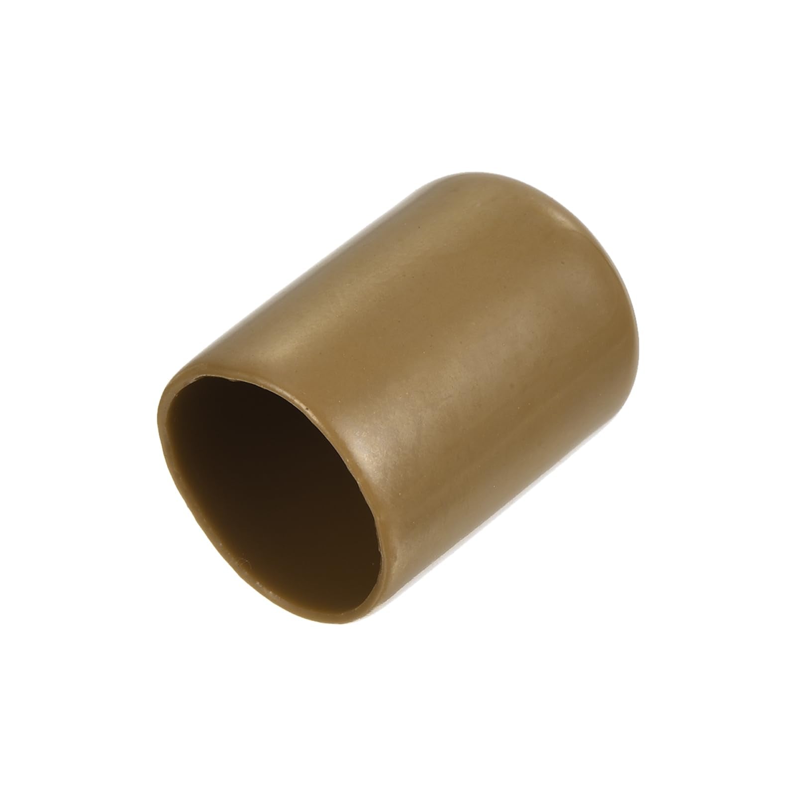 20pcs Rubber End Caps 18mm ID Vinyl PVC Round Tube Bolt Cap Cover Screw Thread Protectors Light Brown