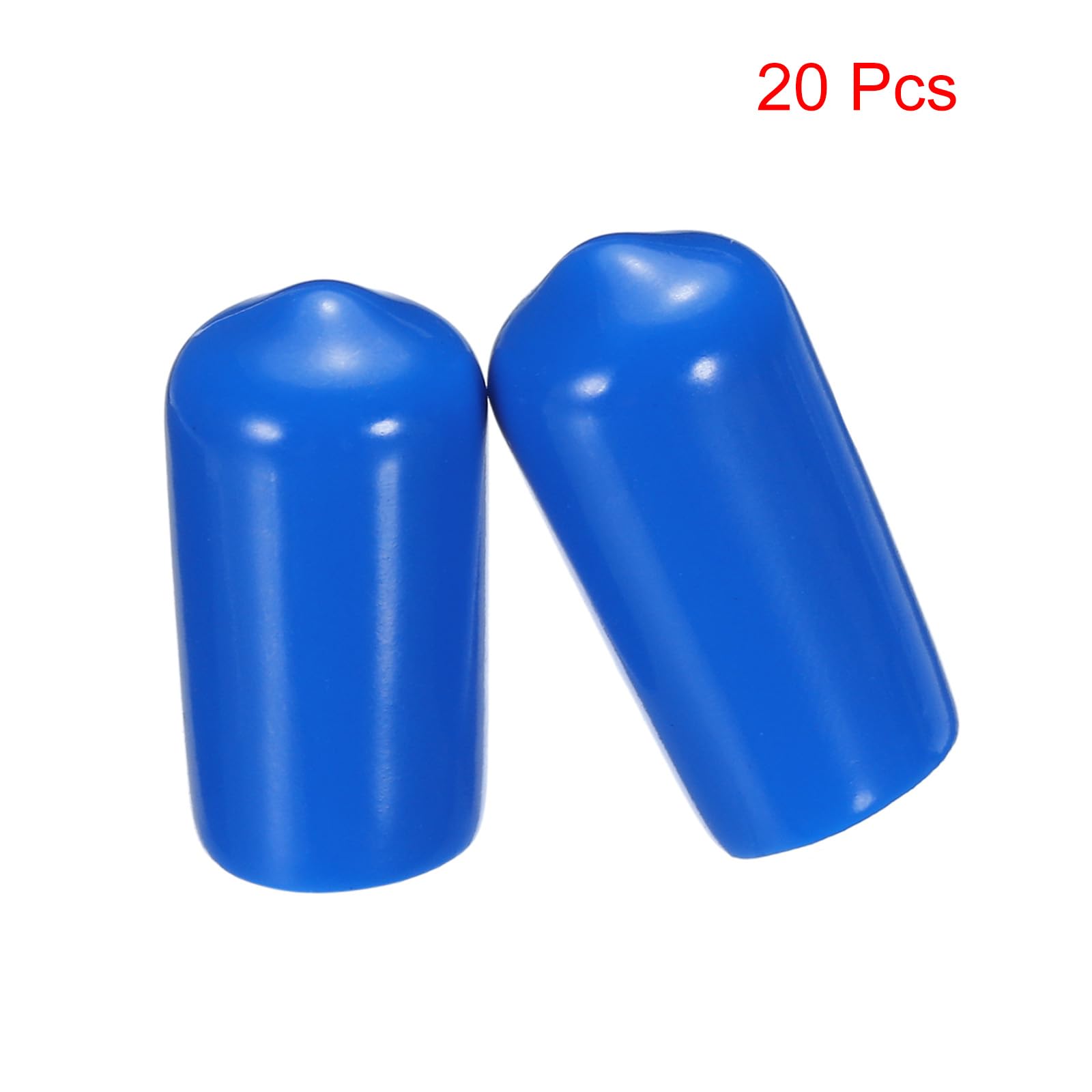 20pcs Rubber End Caps 11mm ID Vinyl PVC Round Tube Bolt Cap Cover Screw Thread Protectors Blue