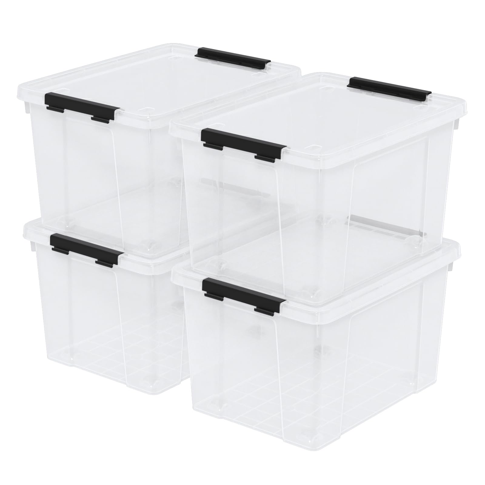 40 Quart Clear Latching Storage Bins with Wheels (4 Count)