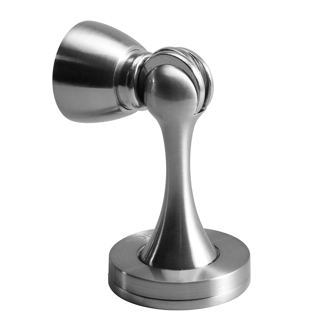 Silver Door Stopper 4 Pack Magnetic Door Stops Zinc Alloy Brushed Nickel Door Catch Door Holder Wall Floor Mounted Metal Soft (4 Count)