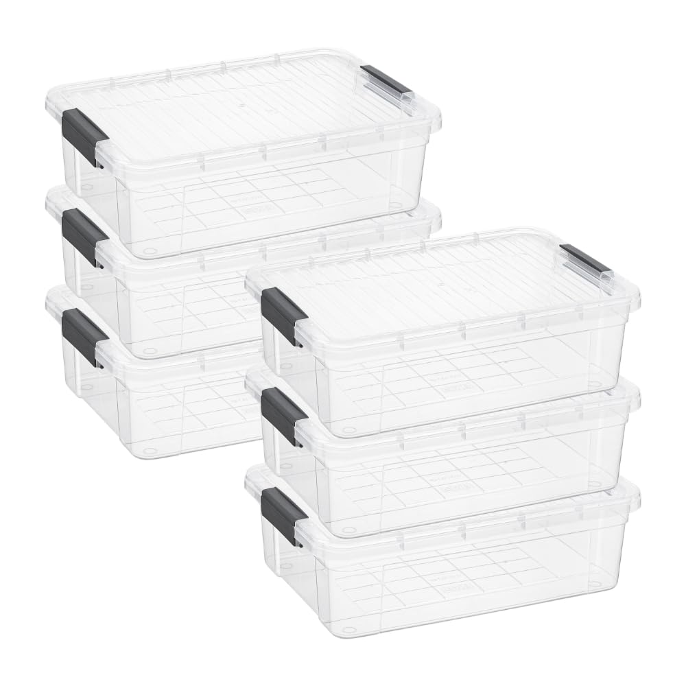 Storage Bins with Lids (6 Count)