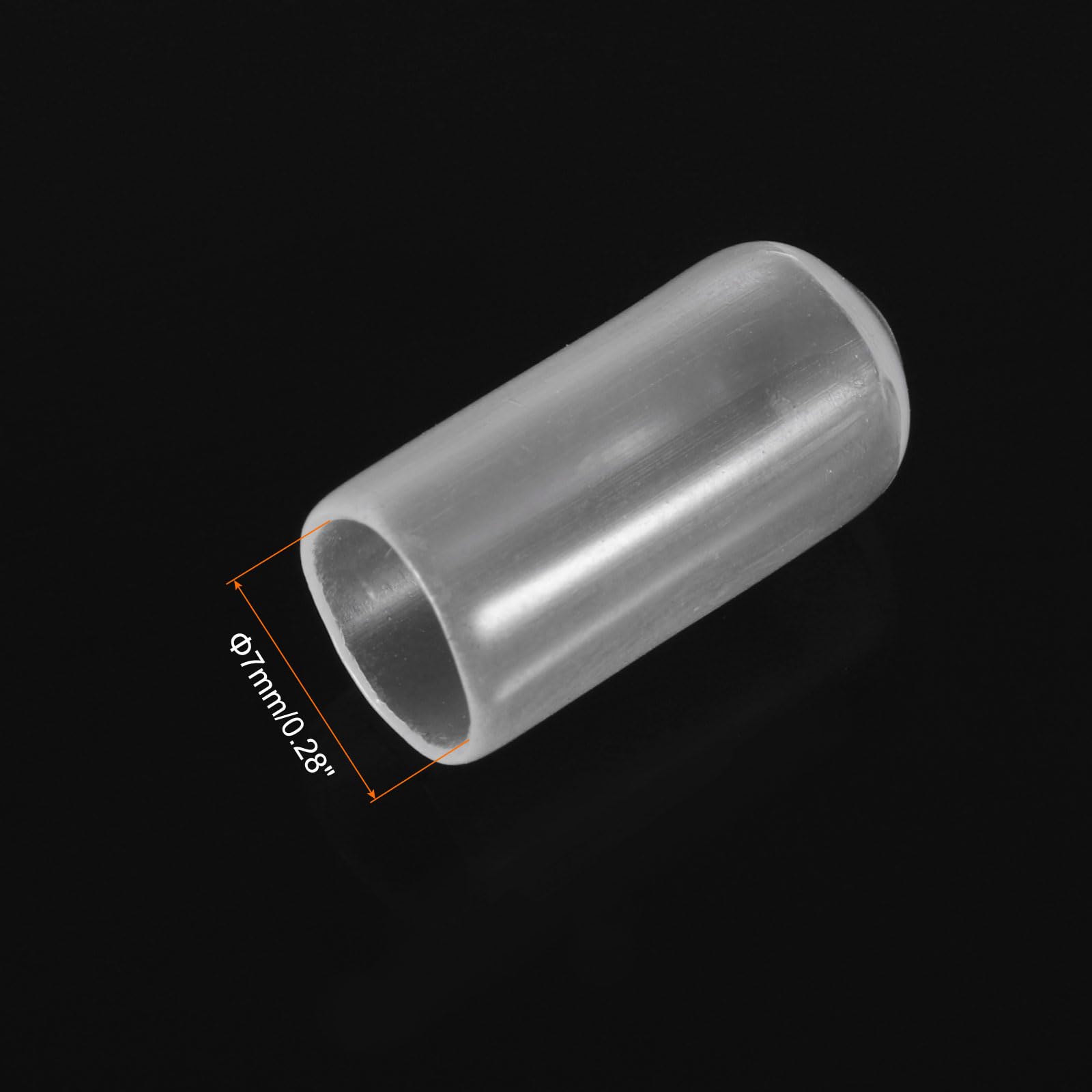 20pcs Rubber End Caps 7mm ID Vinyl PVC Round Tube Bolt Cap Cover Screw Thread Protectors Clear