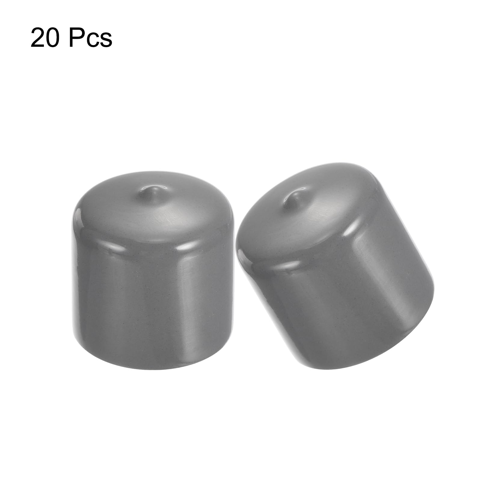 20pcs Rubber End Caps 33mm ID Vinyl Cap Cover Screw Protectors Dark Grey