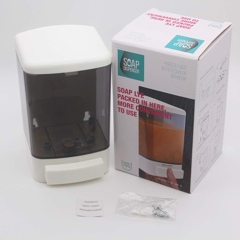 Manual Soap Dispenser Kitchen Bathroom Wall Mounted Commercial Soap Dispenser for Liquid Containers Shampoo Gel Chamber Plastic