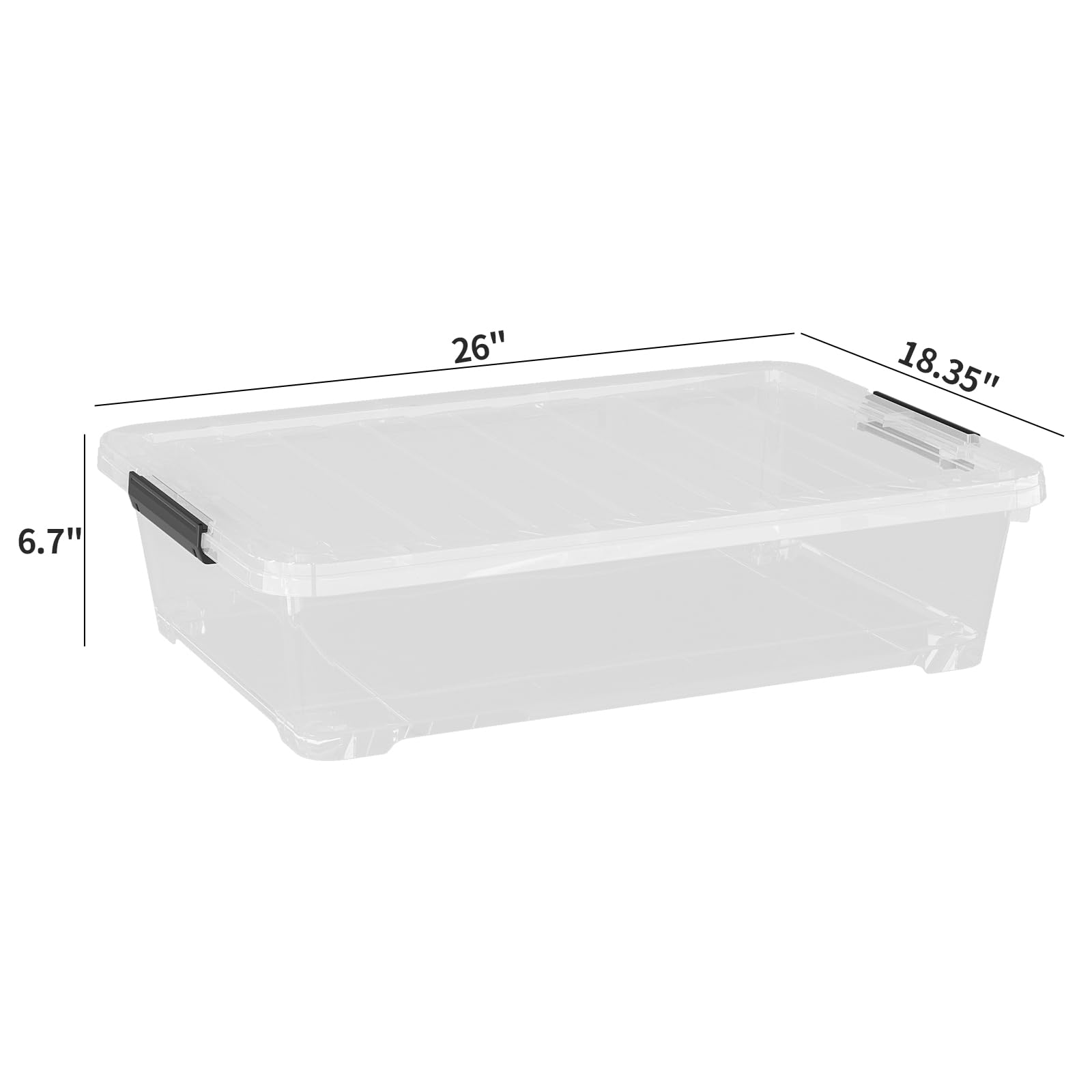 4 Pack Under Bed Storage Box (4 Count)