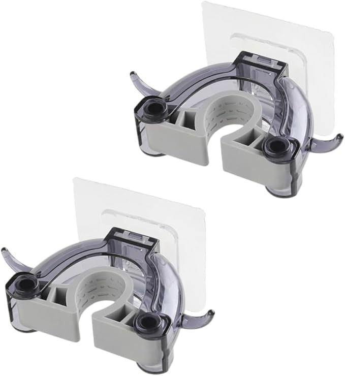 2pcs Wall Mounted Mop Holder Clip Seamless Broom Hanger for Home Kitchen Bathroom Organizer Plastic Design Installation Black