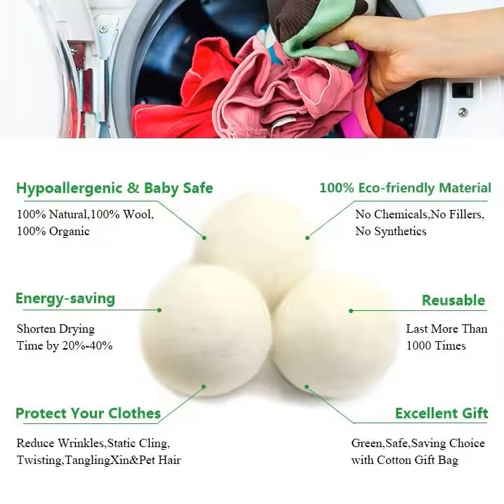 Organic Wool Dryer Balls (12 Count)