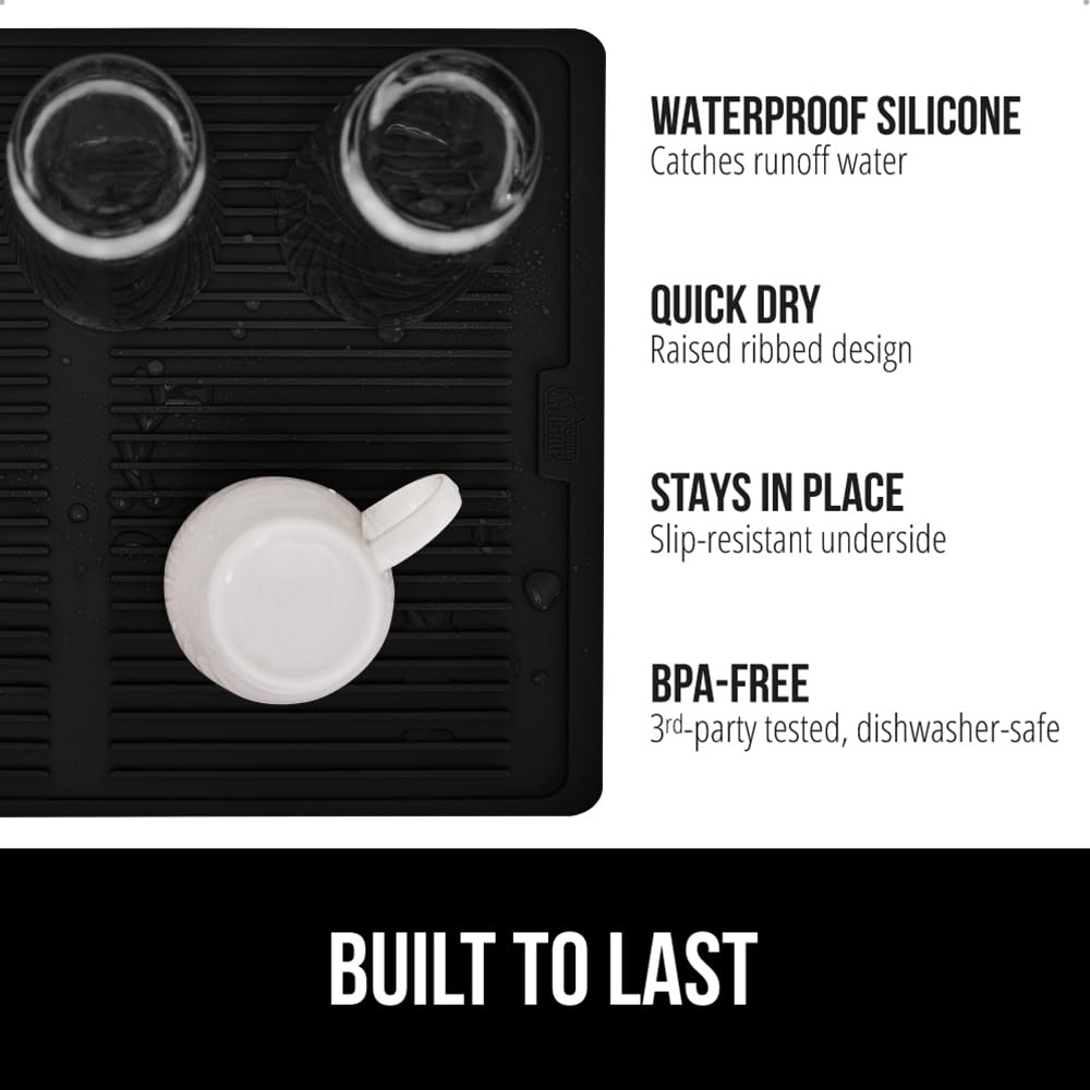 100% BPA Free Patented Silicone Dish Drying Mat for Kitchen Counter