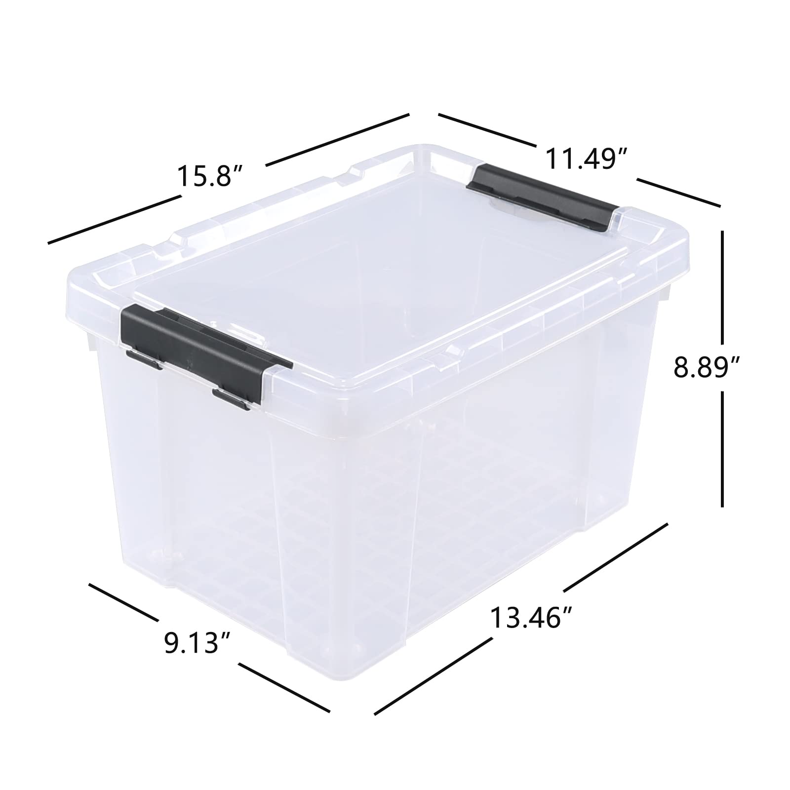 4 Pack 22 L Clear Plastic Storage Box with Wheels (4 Count)
