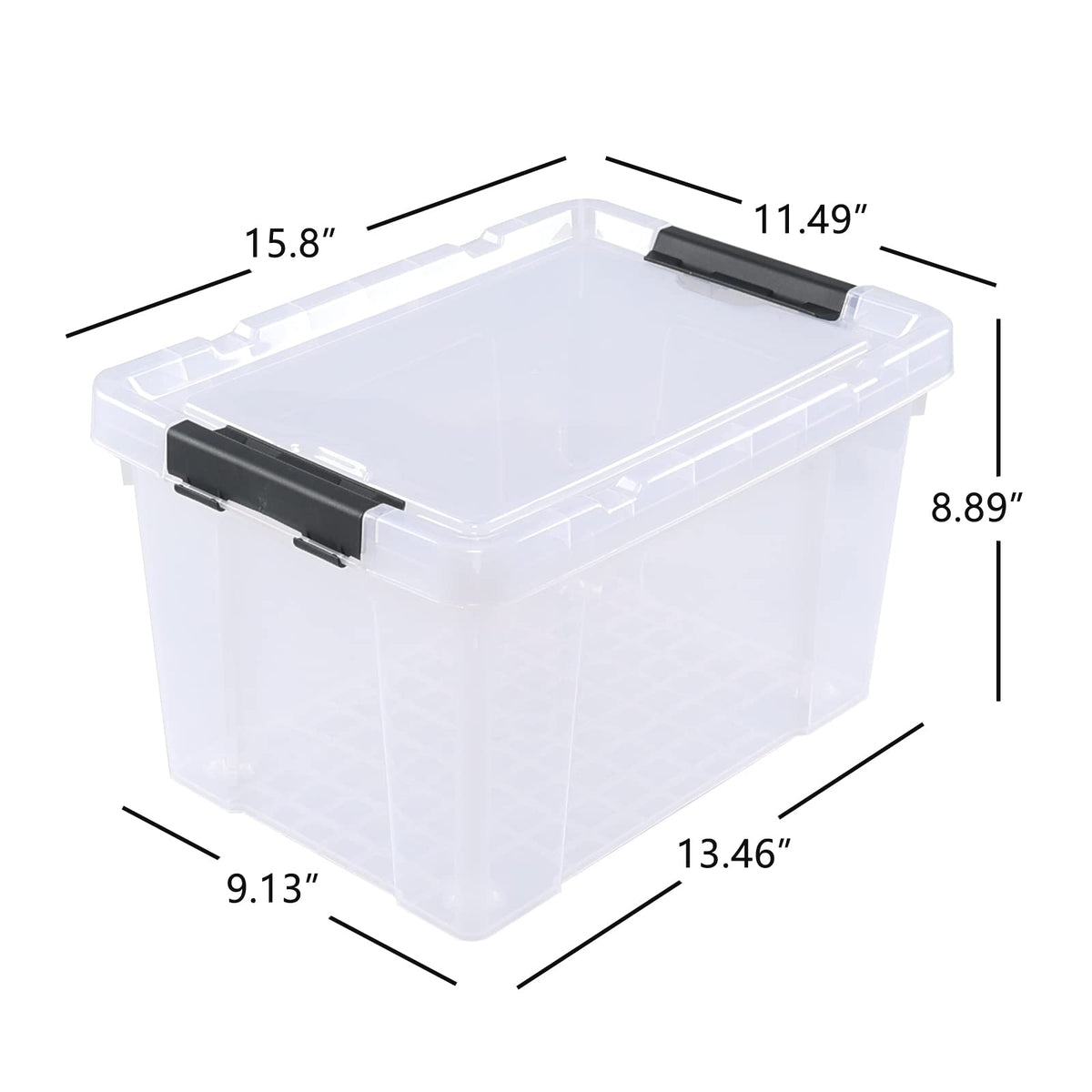 4 Pack 22 L Clear Plastic Storage Box with Wheels (4 Count)