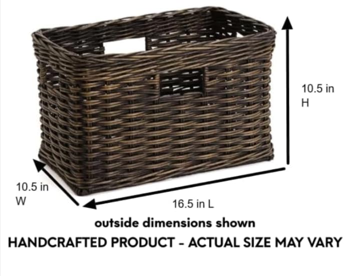 Tall Rectangular Wicker Storage Basket