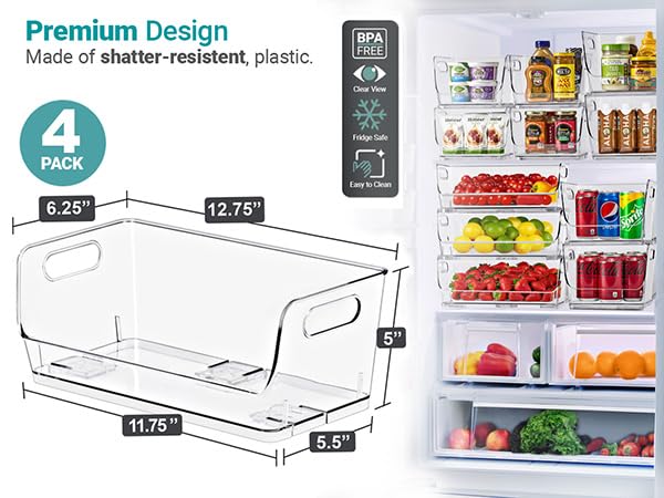 Stackable Storage Bins Open Front (4 Count)