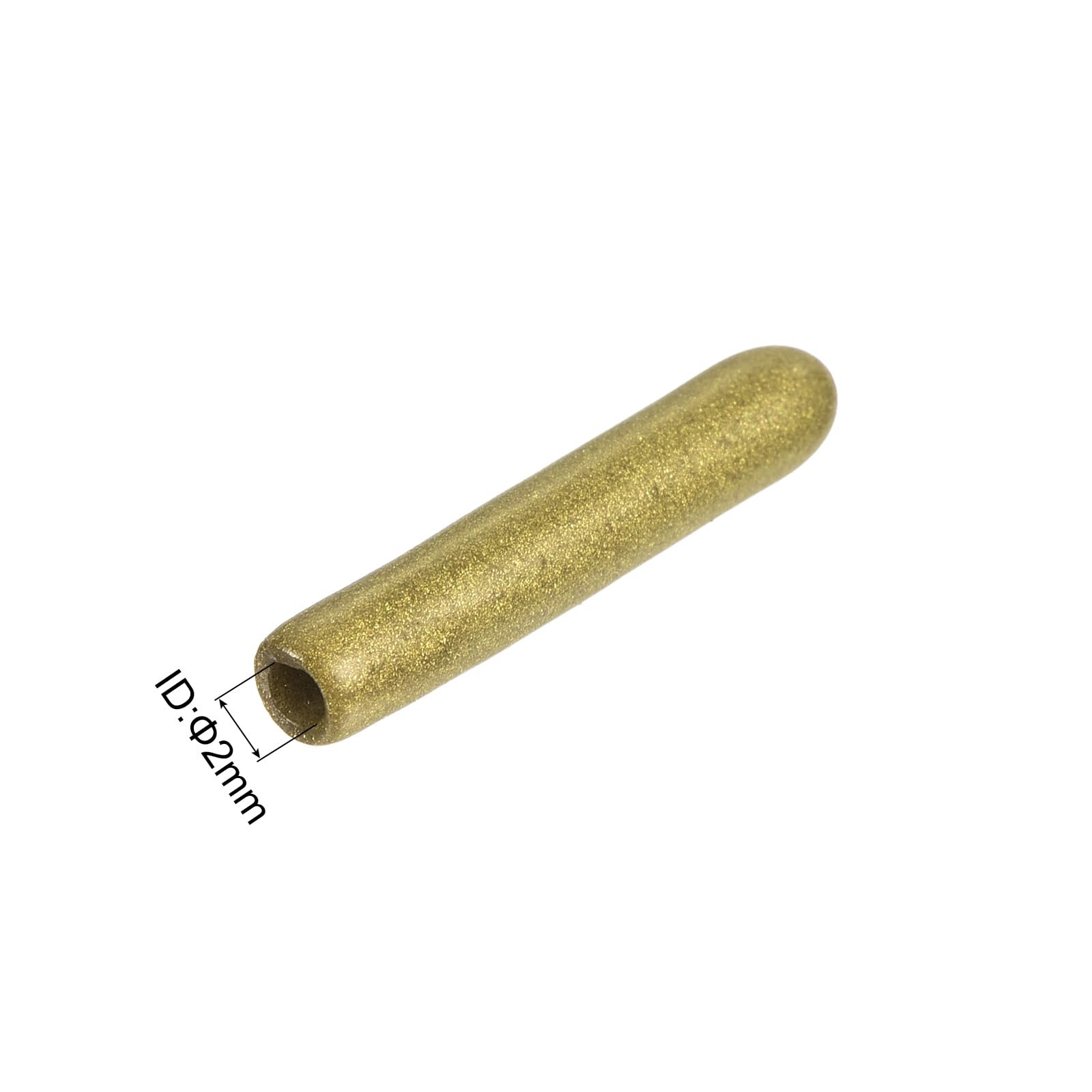 20pcs Rubber End Caps 2mm ID Vinyl Round Tube Bolt Cap Cover Thread Protectors Gold