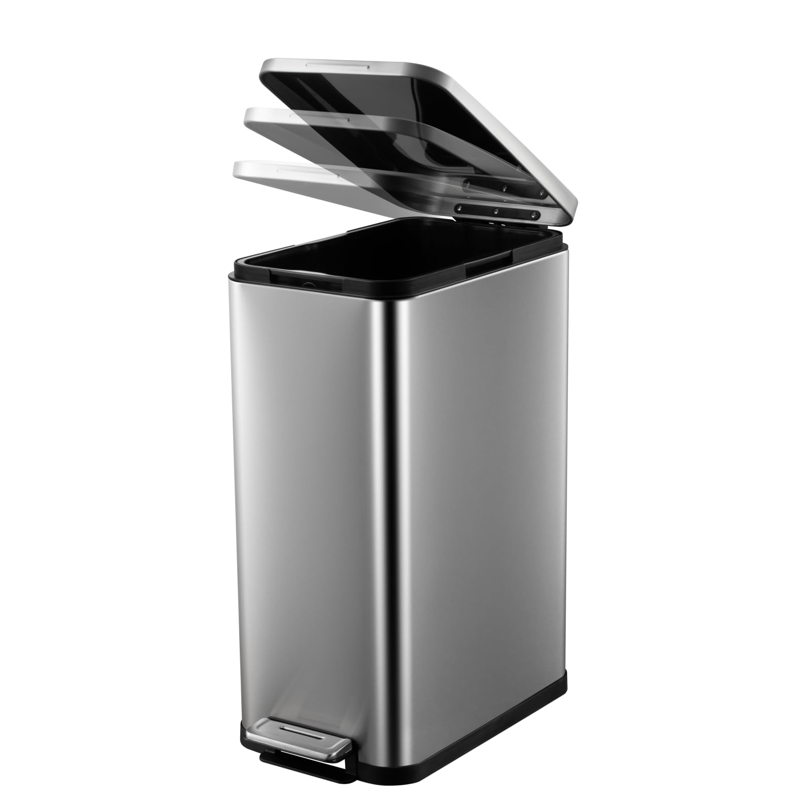 13 Gallon Slim Stainless Steel Kitchen Trash Can with Lid