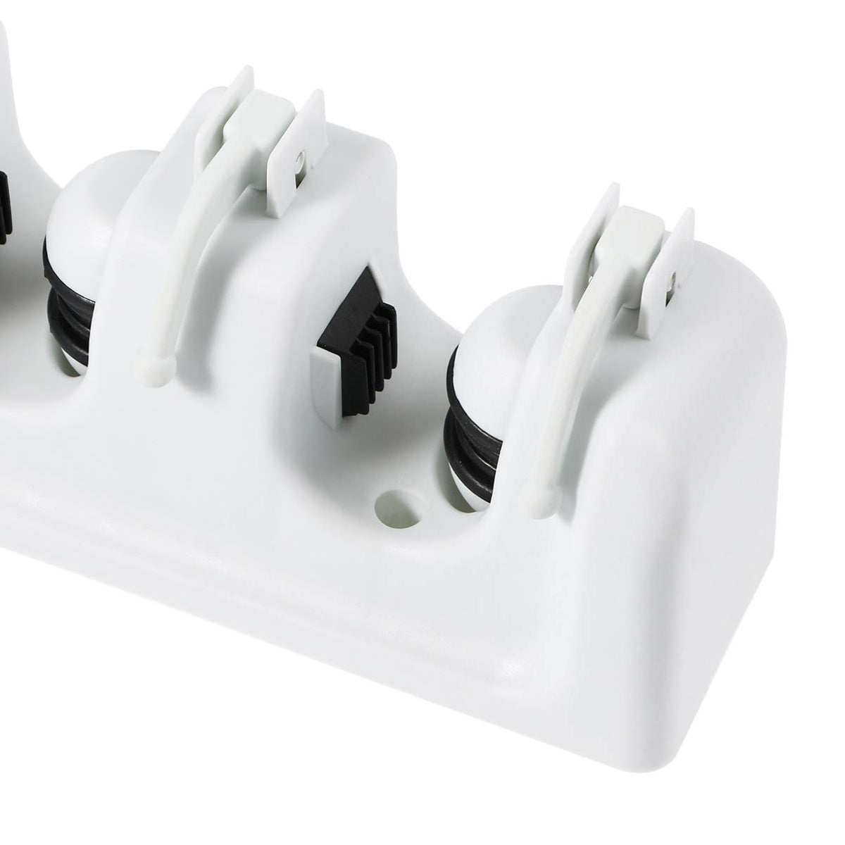 Mop Broom Holder Slots and Hooks for Efficient Storage Garage Garden and Kitchen Wall Mounted Organizer for Mops Brooms and Cleaning Tools White