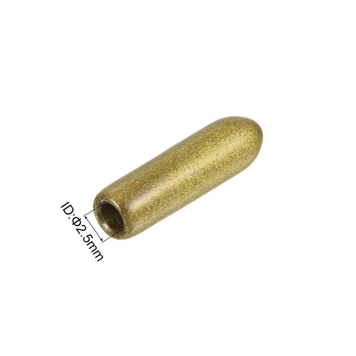 20pcs Rubber End Caps 2.5mm ID Vinyl Round Tube Bolt Cap Cover Thread Protectors Gold