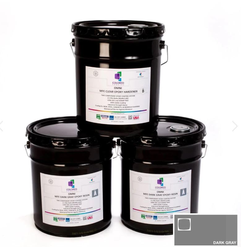 Dark Gray Epoxy Resin Coating Made with Beautiful and Vibrant Pigments (1920 Fl Oz)