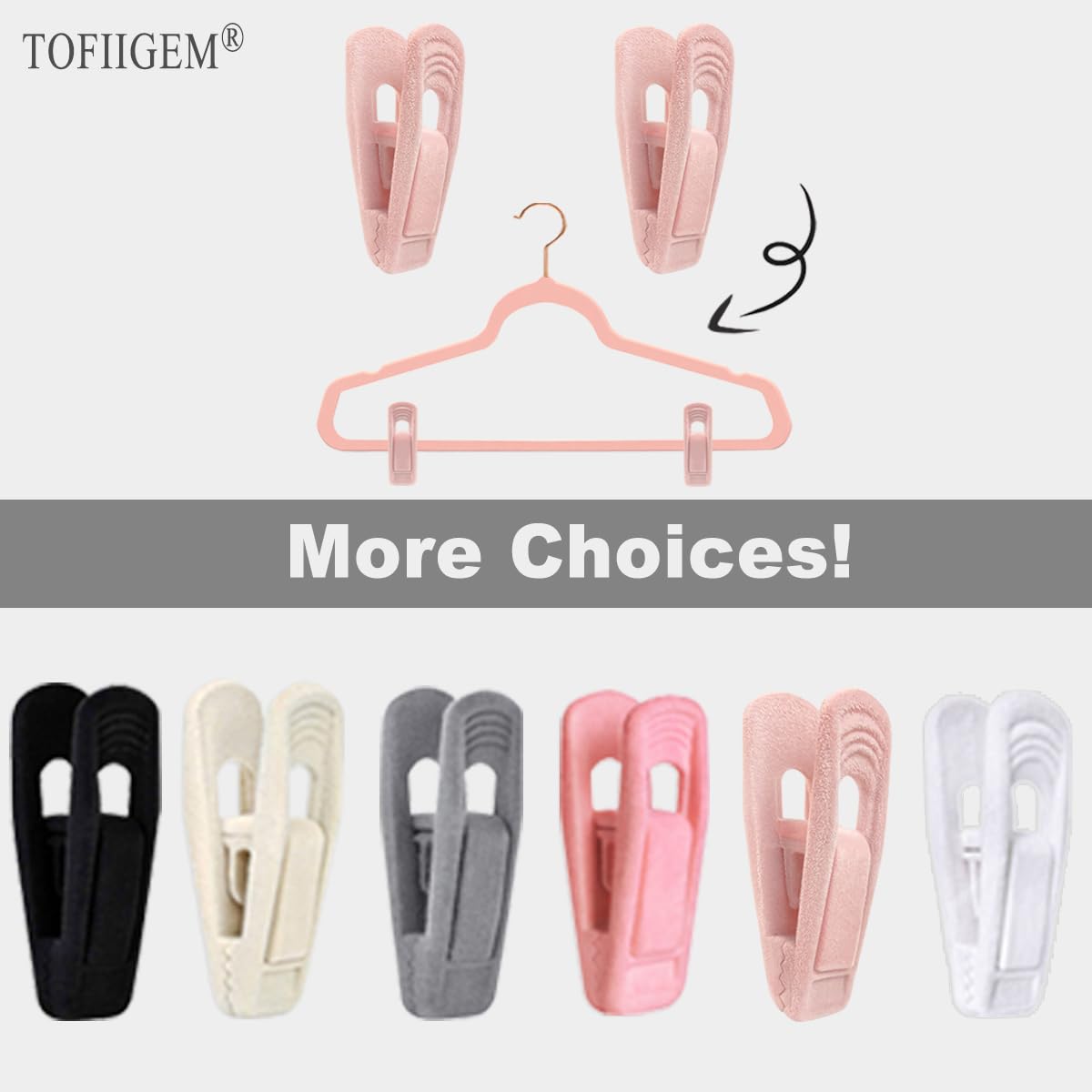 Light Pink Velvet Hangers Clips 20 PCS