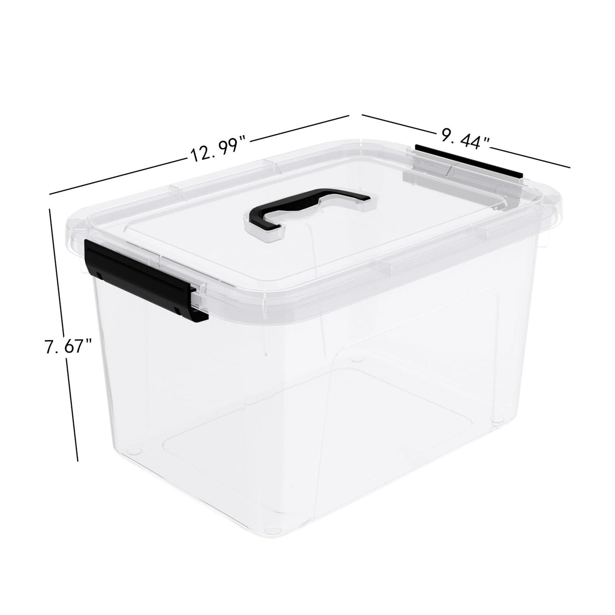 10.5 L Clear Latch Storage Bin with Lid (4 Count)