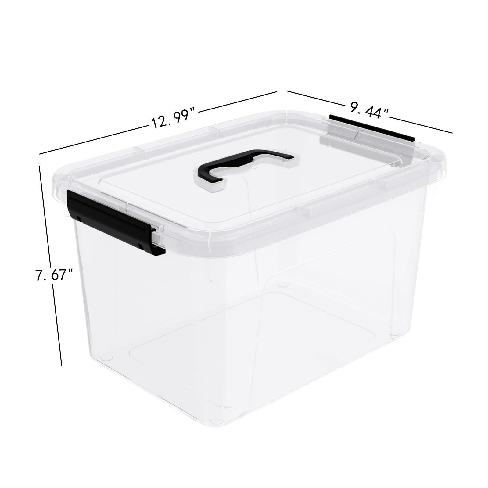 10.5 L Clear Latch Storage Bin with Lid (4 Count)