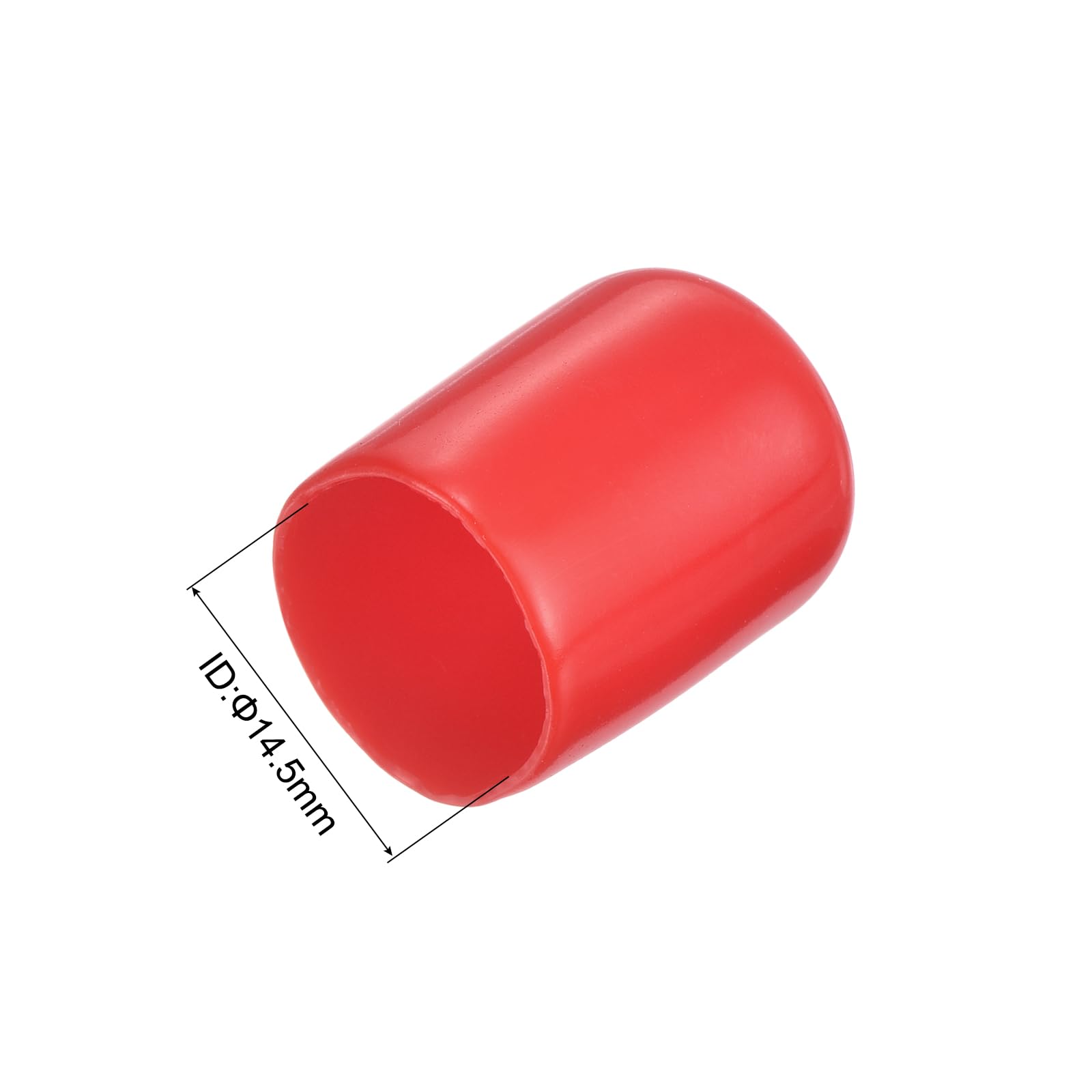 20pcs Rubber End Caps 14.5mm ID Vinyl Round Tube Bolt Cap Cover Thread Protectors Red