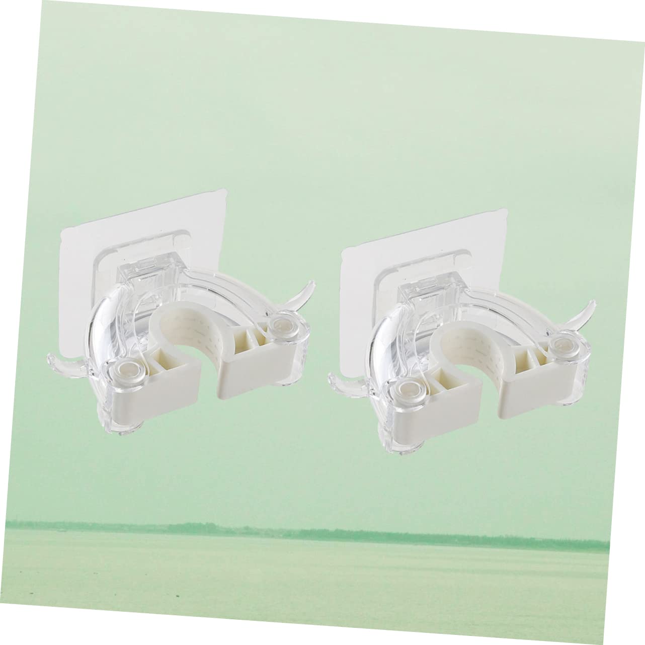2pcs Multi function Mop Holder Wall Mount Broom Hanger Plastic Mop Clip for Home Kitchen Cleaning