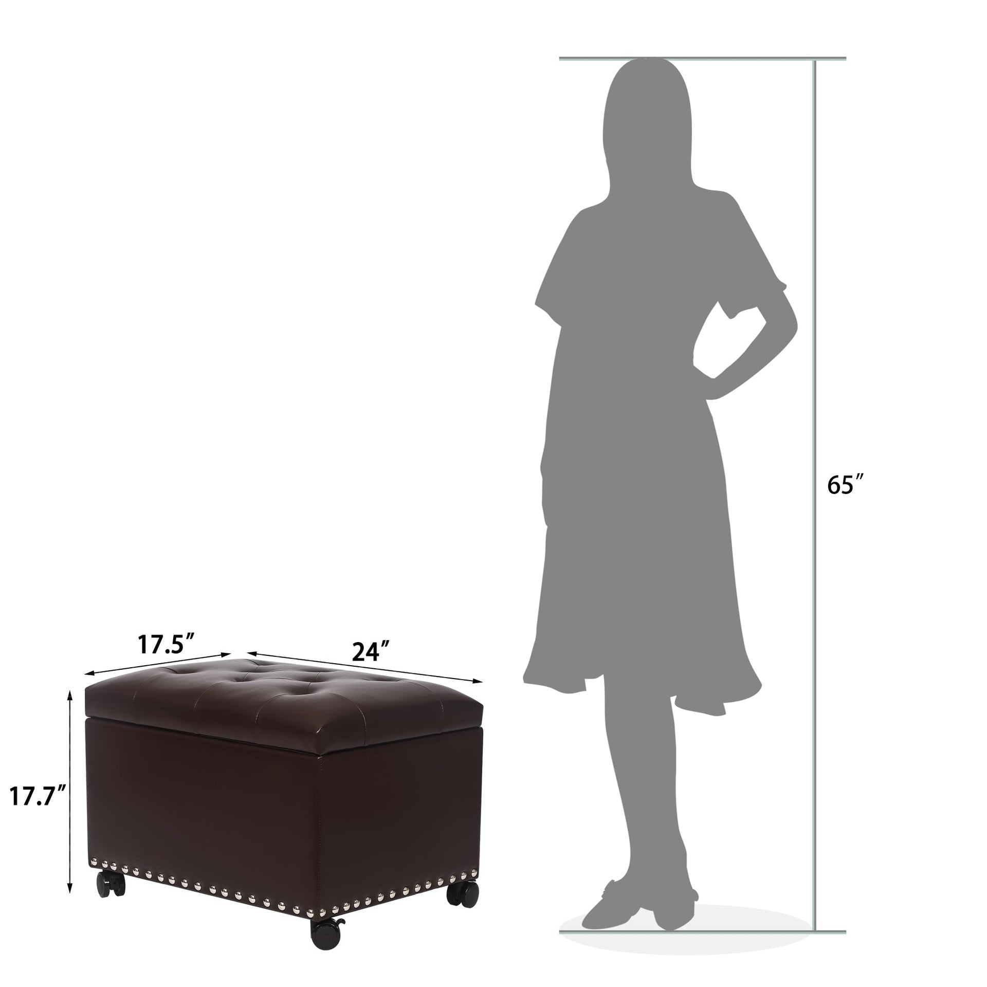 Leather Storage Ottoman
