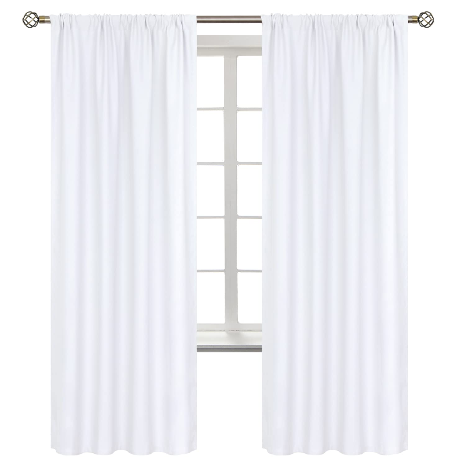 White Curtains 72 Inch Length for Living Room (2 Count)