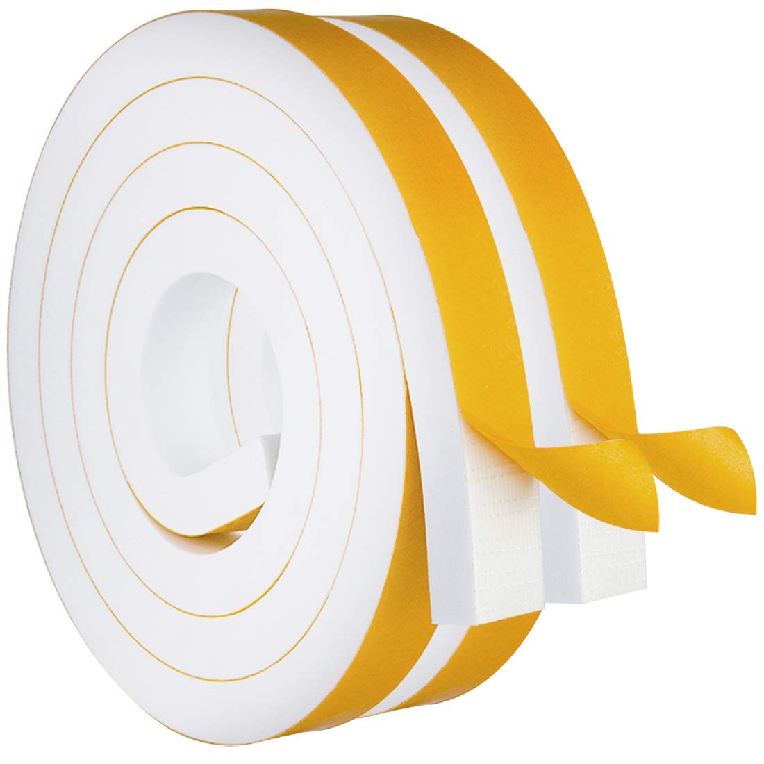White Door Window Weather Stripping Self Adhesive Foam Tape 1 in × 3 (2 Count)